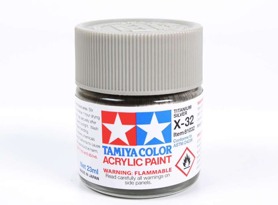 Tamiya 81032 Acryl X-32 Titanium Silver 23ml – zdjęcie 2