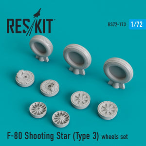 RESKIT RS72-0173 F-80 &amp;quot;SHOOTING STAR&amp;quot; (TYPE 3) WHEELS SET 1/72