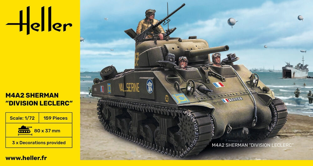 Heller 79894 M4A2 Sherman Division Leclerc deco.FR 1/72 – immagine 2