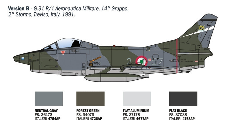 Italeri 92645 FIAT G.91 R 1/48 – immagine 8