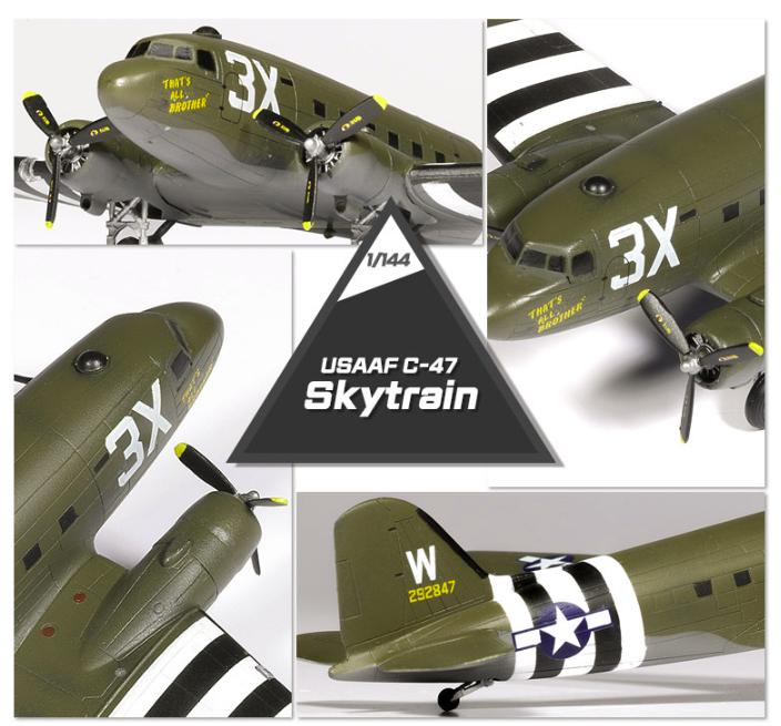 Maquette Academy 12633 USAAF C-47 Skytrain au 1/144 – image 3