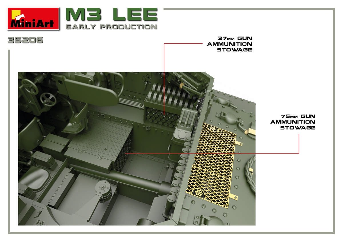 Miniart 35206 M3 Lee early prod. w/interior 1/35 – obrázek 17