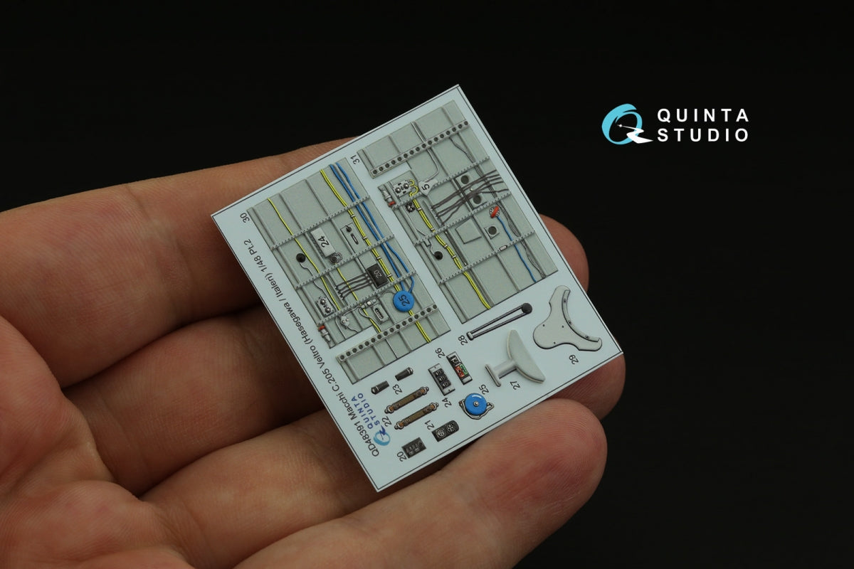 Quinta Studio QD48391 Macchi C.205 Veltro 3D-Printed &amp;amp; colored Interior on decal paper (Hasegawa/Italeri) 1/48 – image 5