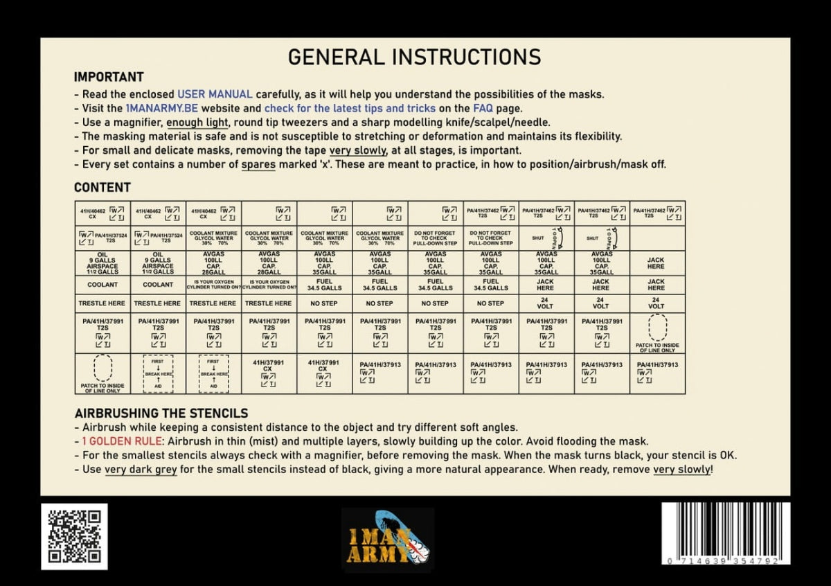 1 Man Army 48GEN301 Hurricane I/II Data Stencils 1/48 – immagine 2