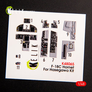KELIK K48065 F-18C HORNET INTERIOR 3D DECALS FOR HASEGAWA KIT 1/48 – image 3