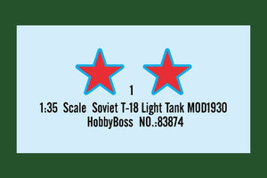Hobby Boss 83874 Soviet T-18 Light Tank MOD1930 1/35 – image 3