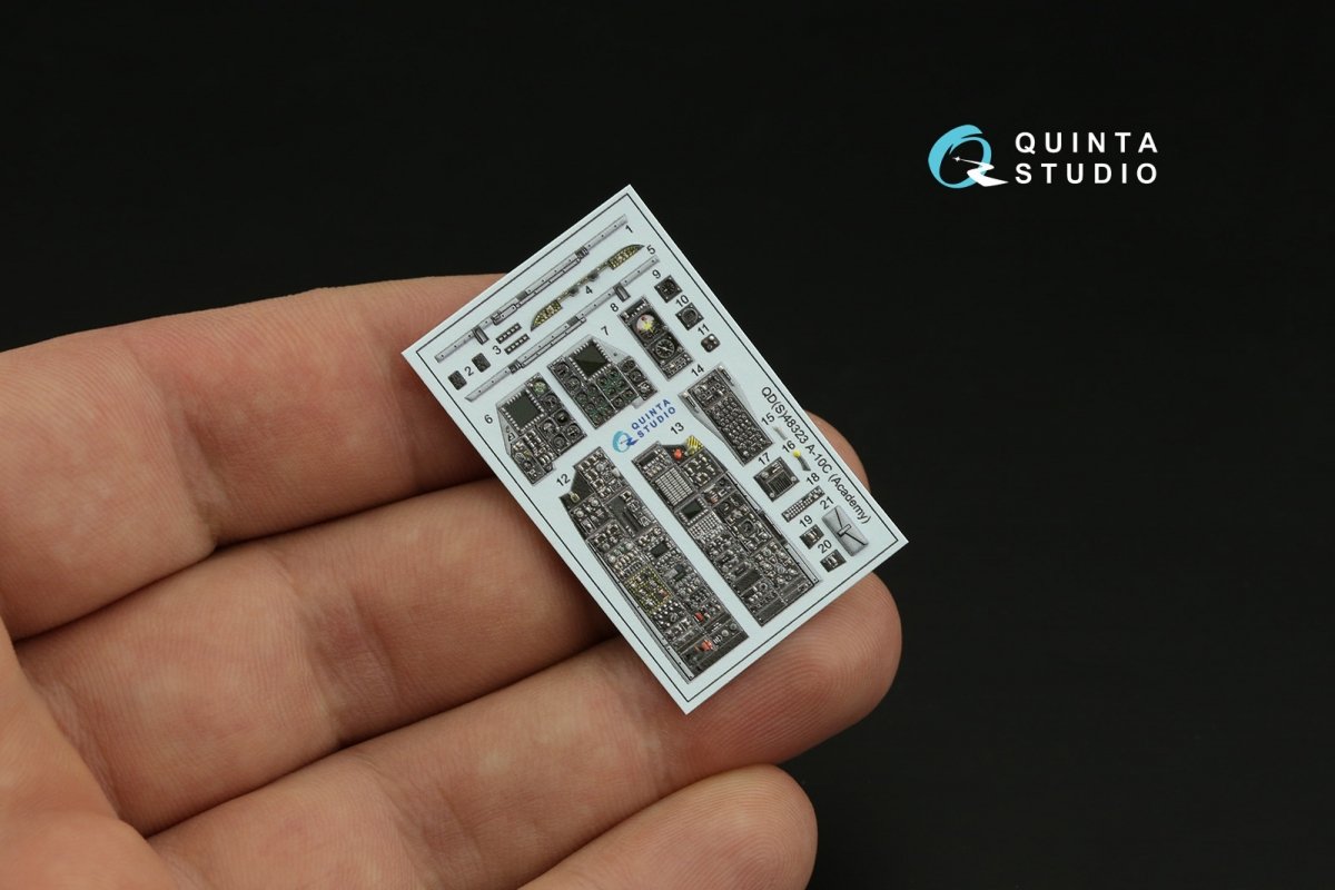 Quinta Studio QD48323 A-10C 3D-Printed &amp;amp; colored Interior on decal paper (Academy) 1/48 – obrázek 3