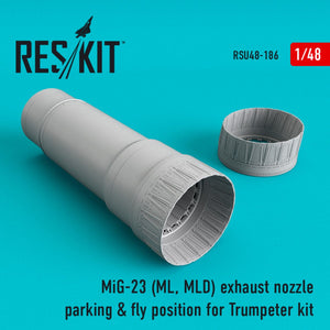 RESKIT RSU48-0186 MIG-23 (ML, MLD) EXHAUST NOZZLE PARKING &amp;amp; FLY POSITION FOR TRUMPETER KIT 1/48