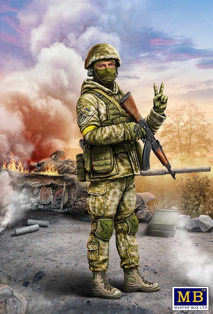 Master Box 24085 Russian-Ukrainian War series, Kit No 1. Ukrainian soldier, Defense of Kyiv, March 2022 1/24