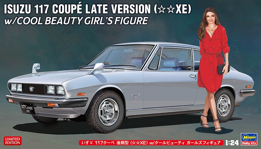 Hasegawa SP604 Isuzu 117 Coupe Late Version (XE) With Cool Beauty Girl's Figure 1/24