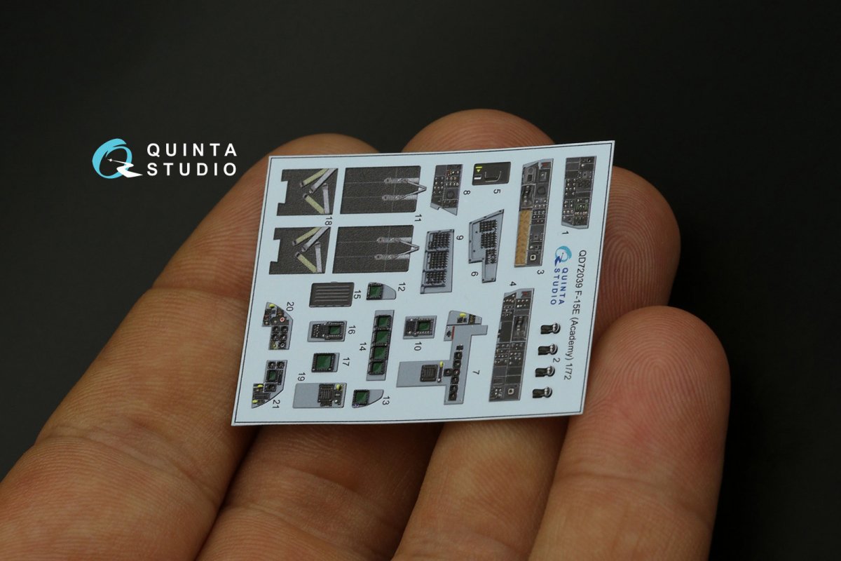 Quinta Studio QD72039 F-15E 3D-Printed &amp;amp; colored Interior on decal paper (Academy) 1/72 – image 10