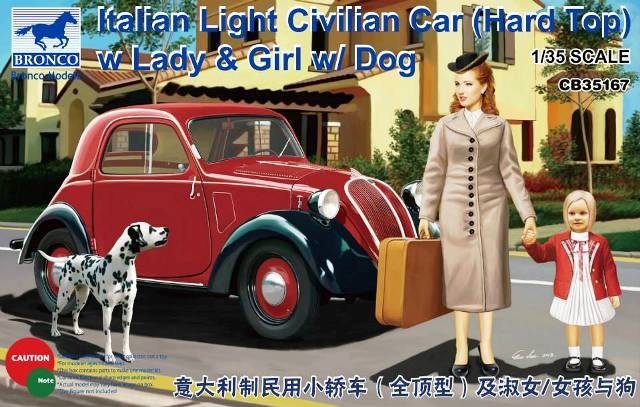 Bronco CB35167 Italian Light Civilian Car (Hard Top) in Lady Girl w/ Dog (1/35)