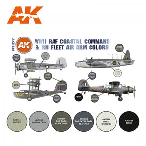AK Interactive AK11728 WWII RAF COASTAL COMMAND &amp;amp; RN FLEET AIR ARM COLORS 6x17 ml – Bild 2
