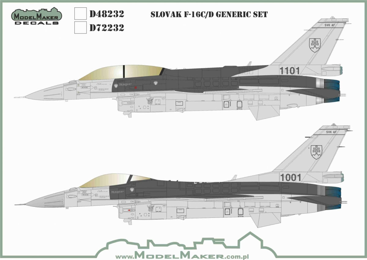 ModelMaker Decals D48232 Slovak F-16C/D generic set 1/48 – Bild 2