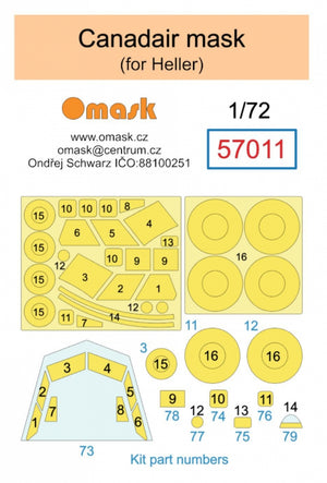 Omask 57011 CANADAIR mask (for Heller) 1/72