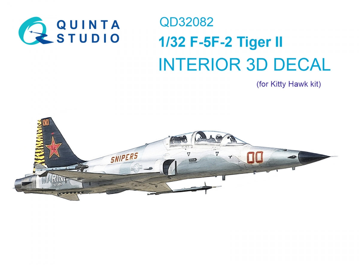 Quinta Studio QD32082 F-5F-2 3D-Printed colored Interior on decal paper (KittyHawk) 1/32