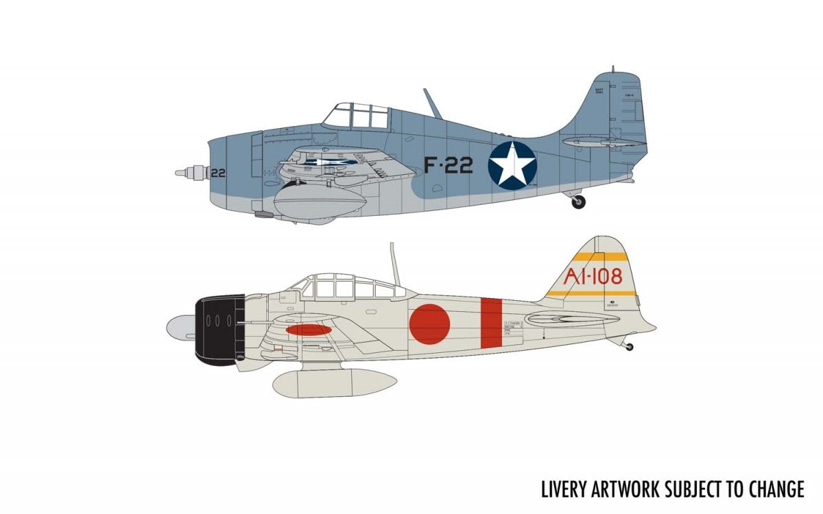 Airfix 50184 Grumman F4F-4 Wildcat &amp;amp; Mitsubishi Zero Dogfight Doubles - Gift Set 1/72 – Bild 2