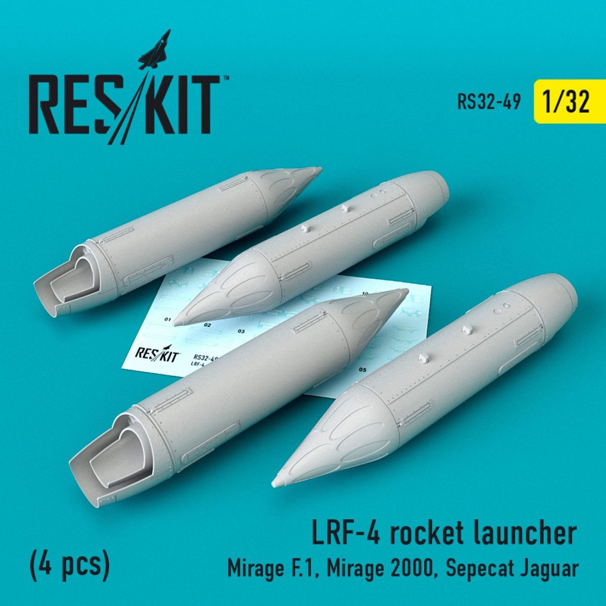 RESKIT RS32-0049 LRF-4 ROCKET LAUNCHERS (4PCS) 1/32