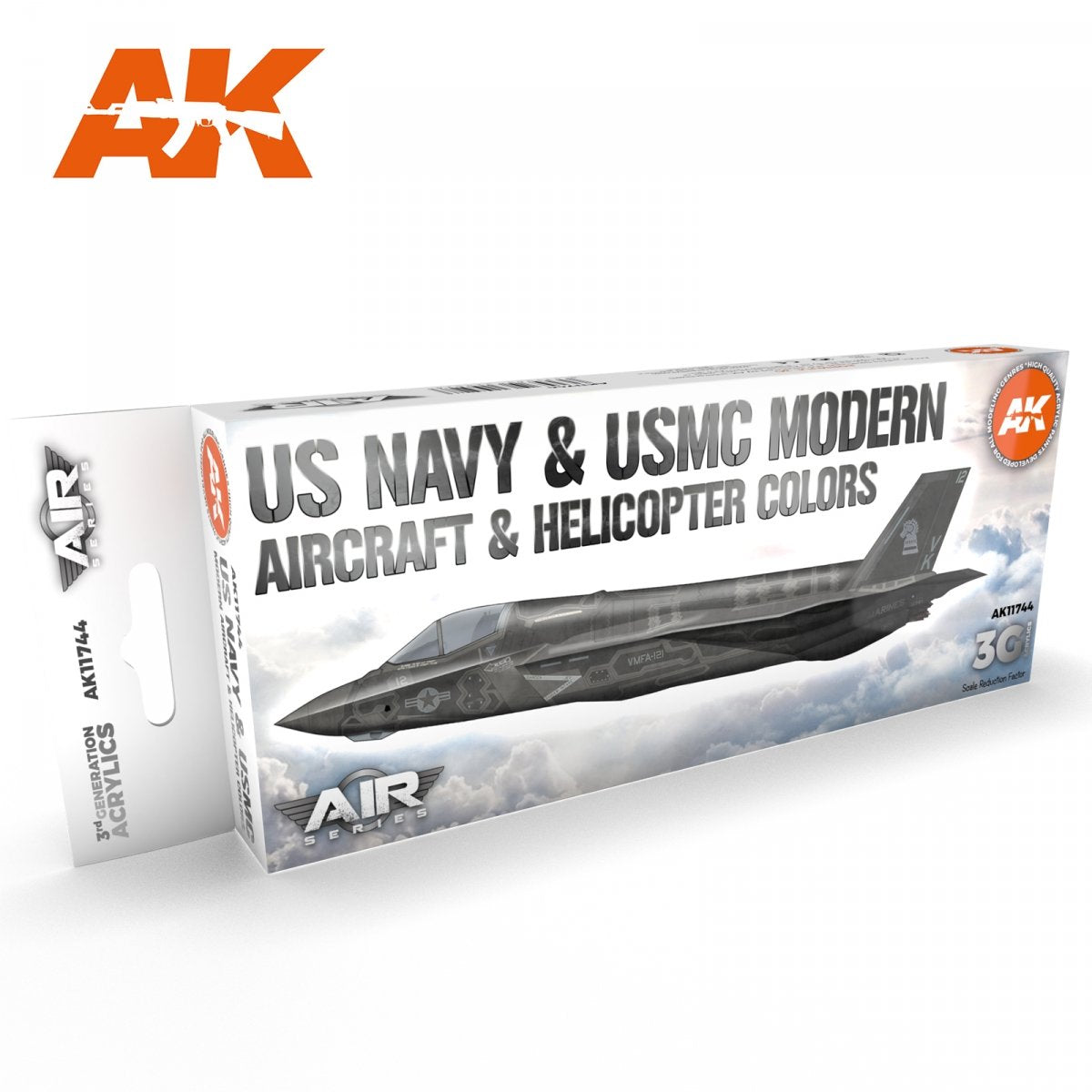 AK Interactive AK11744 US NAVY &amp;amp; USMC MODERN AIRCRAFT &amp;amp; HELICOPTER COLORS 8x17 ml