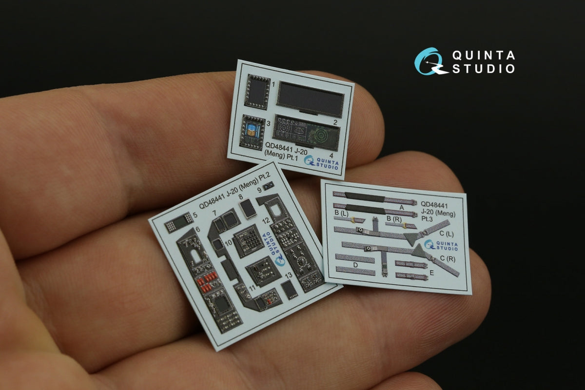 Quinta Studio QD48441 J-20 3D-Printed colored Interior on decal paper (Meng) 1/48 – Bild 4