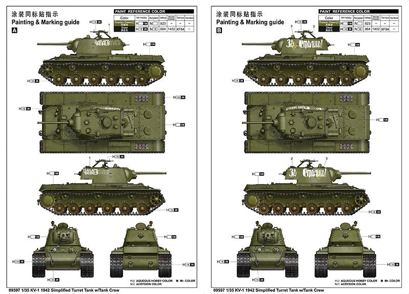 Trumpeter 09597 KV-1 1942 Simplified Turret Tank w/Tank Crew 1/35 – Bild 3