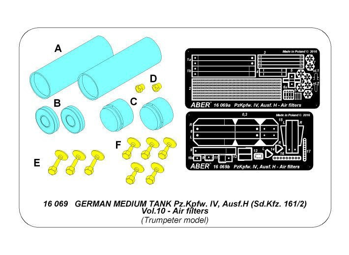Aber 16069 GERMAN MEDIUM TANK Pz.Kpfw. IV, Ausf.H (Sd.Kfz. 161/2) Vol.10 - Air filters 1/16 – Bild 15