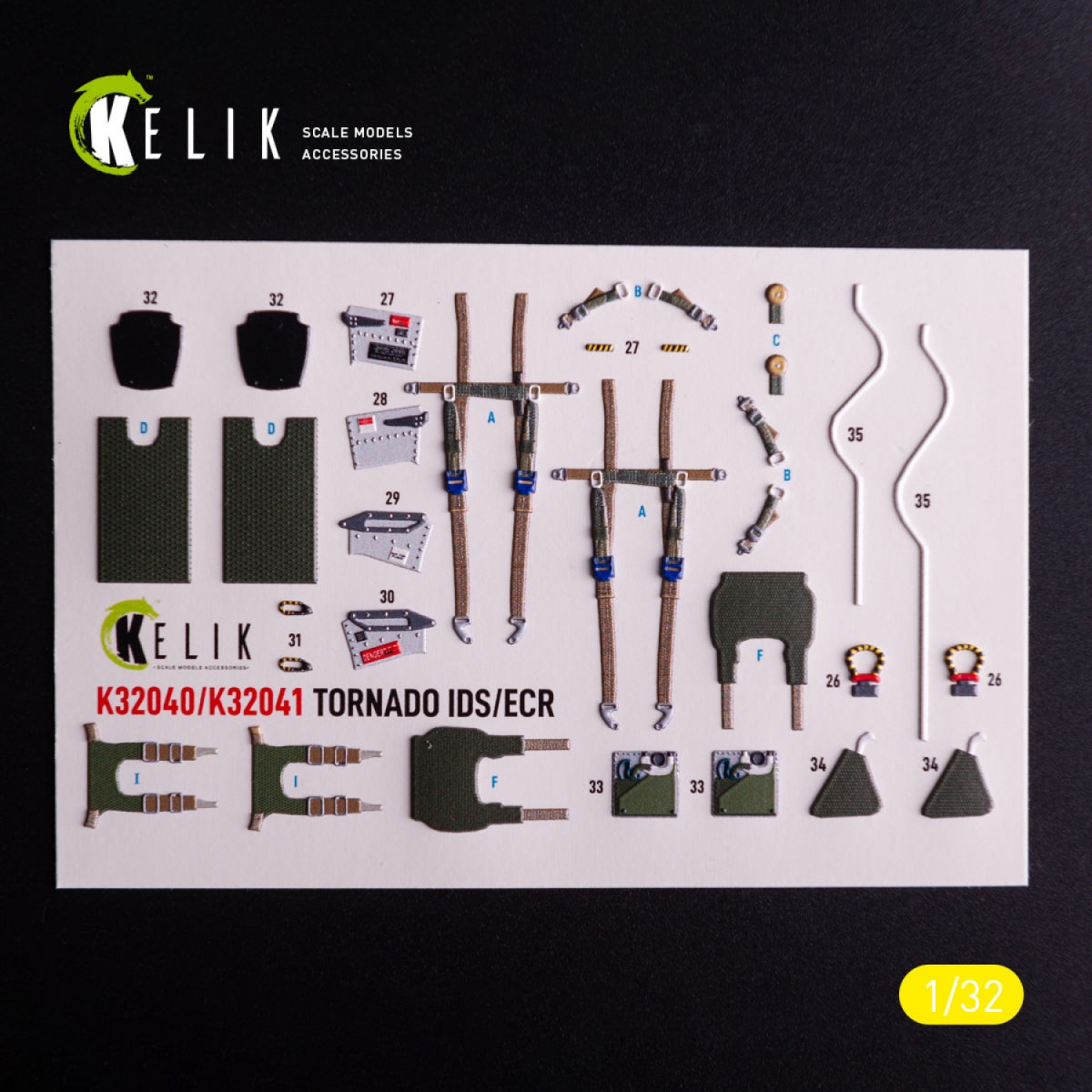 Kelik K32041 Tornado ECR - interior 3D decals for Italeri kit 1/32