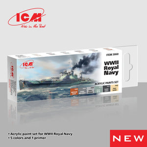 ICM 3060 Acrylic paints set for WWII Royal Navy 12 ml x 6