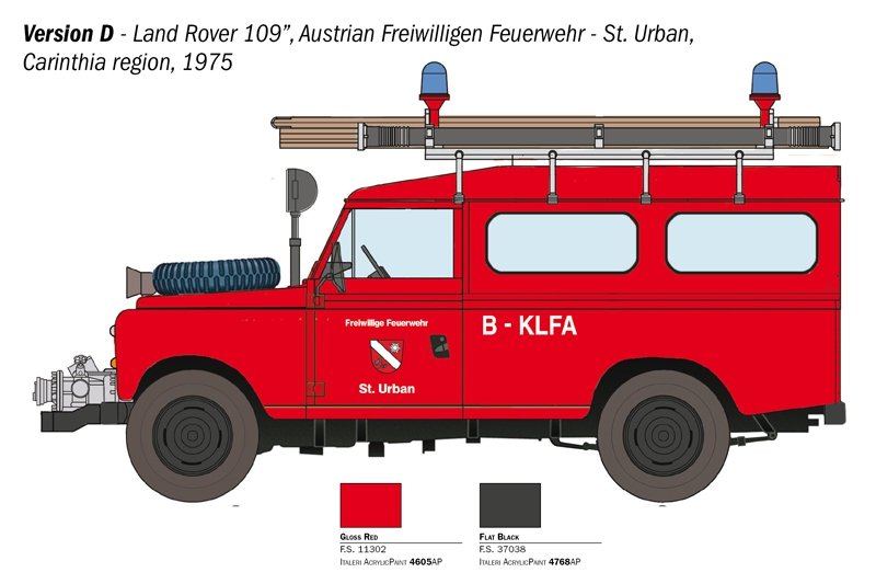 Italeri 3660 LAND ROVER FIRE TRUCK 1/24 – obrázek 3
