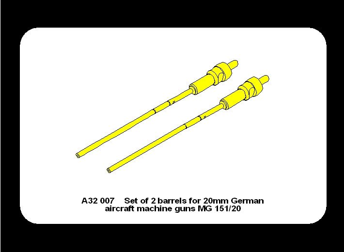 Aber A32007 Set of 2 barrels for German aircraft 20mm machine guns MG 151/20 1/32 – Bild 6