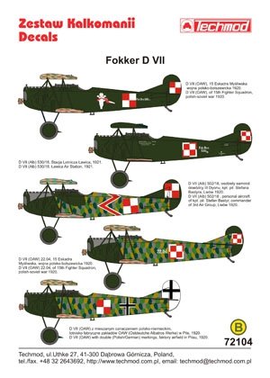 Techmod 72104 - Fokker D.VII 1/72 – zdjęcie 2