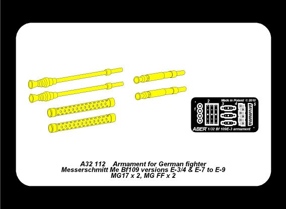 Aber A32112 Armament for German fighter Me 109E-3 to E-9 1/32 – image 5