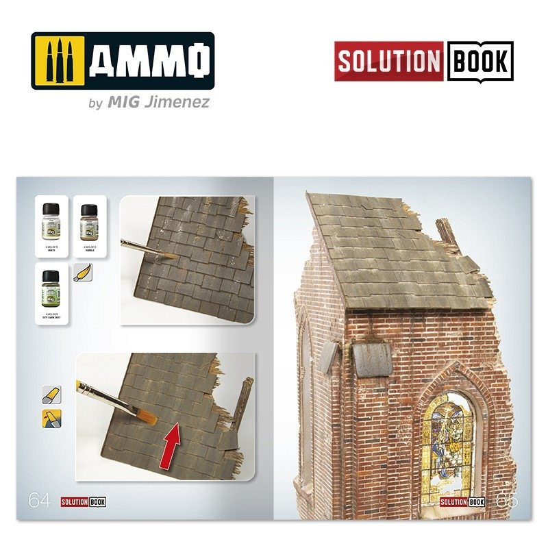 AMMO of Mig Jimenez 6510 How to Paint Brick Buildings. Colors &amp;amp; Weathering System Solution Book (Multilingual) – Bild 8