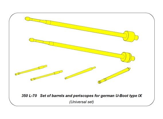 Aber 350L-70 Set of barrels and periscopes for type IX 1/350 – obrázek 2