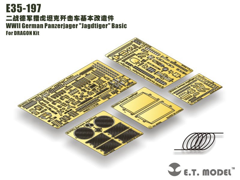 ET Model E35-197 WWII German Panzerjager "Jagdtiger" Basic (Pour kit DRAGON) (1/35)