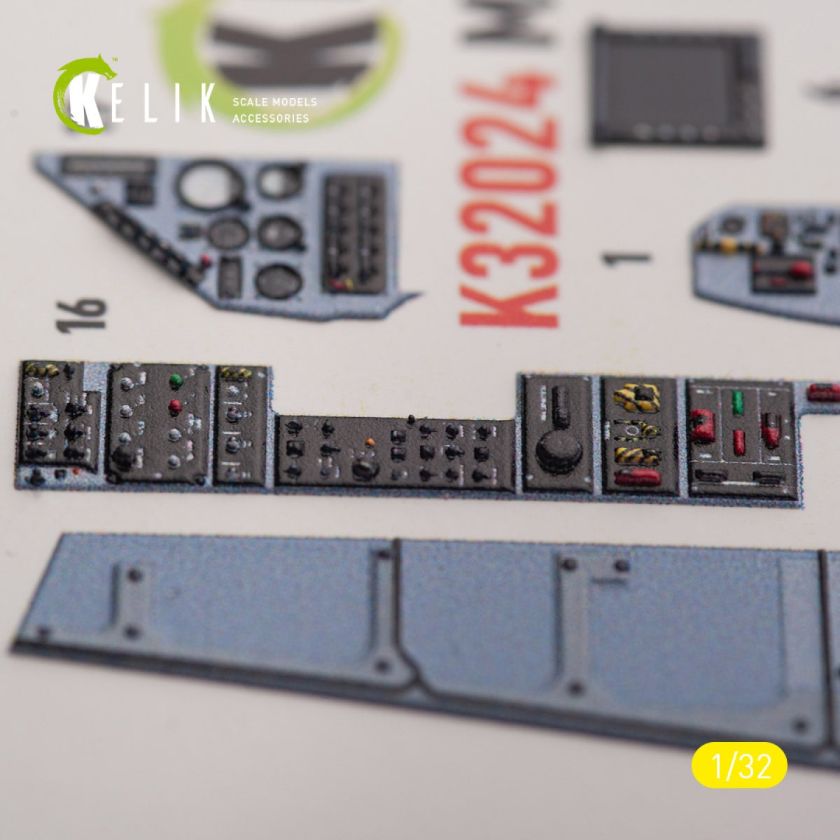 KELIK K32024 Mirage 2000C - interior 3D decals for Kitty Hawk/Zimi models kit 1/32 – image 7