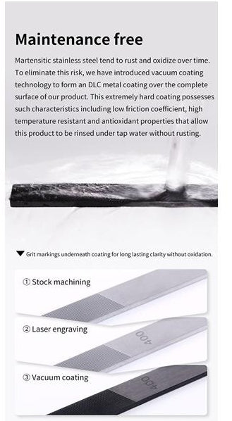 DSPIAE AT-FX01 Coated Stainless Steel File 400 / 800 (1 piece)
