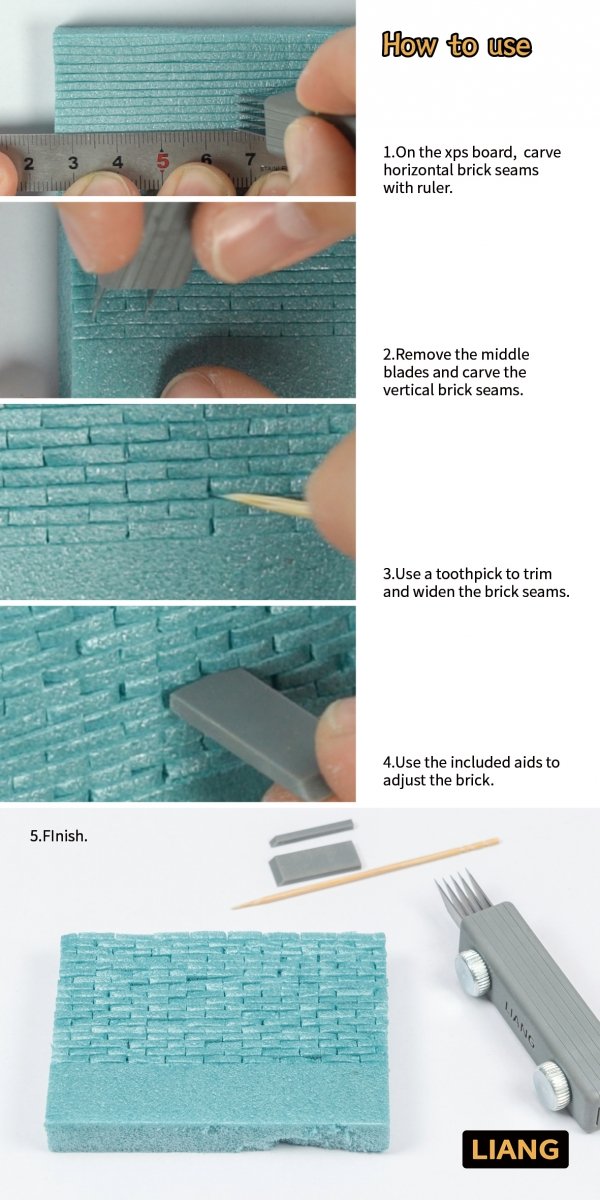 Liang 0227 Model Brick Graver for Dioramas – image 7