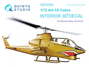 Quinta Studio QD72030 Ah-1G 3D-Printed &amp;amp; colored Interior on decal paper (Special Hobby/Revell) 1/72