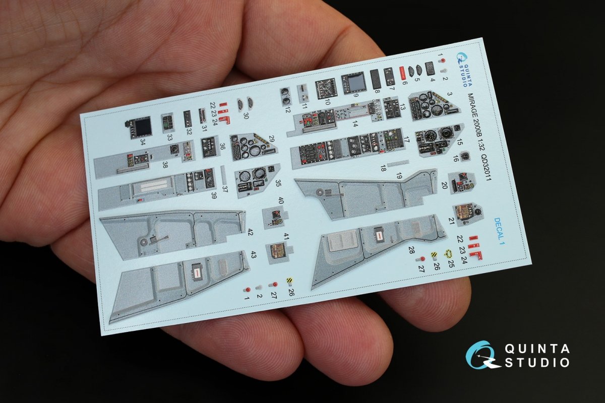 Quinta Studio QD32011 Mirage 2000B 3D-Printed &amp;amp; colored Interior on decal paper (for Kitty Hawk kit) 1/32 – image 3