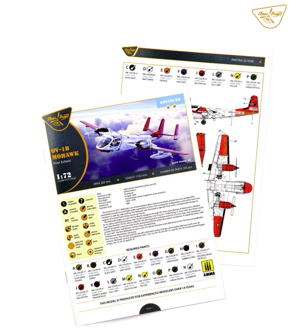 Clear Prop! CP72038 OV-1B Mohawk &amp;quot;Pilot School&amp;quot; ADVANCED KIT 1/72 – Bild 26