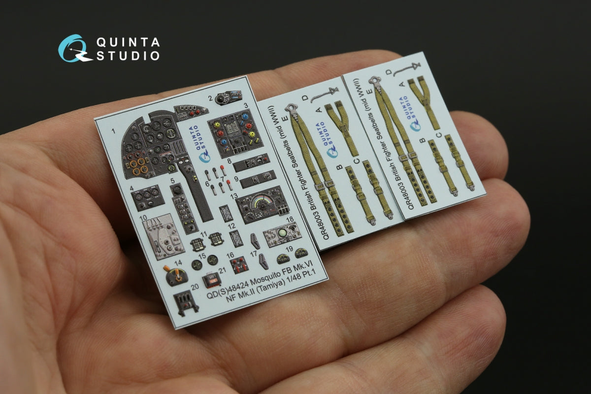 Quinta Studio QD48424 Mosquito FB Mk.VI/NF Mk.II 3D-Printed colored Interior on decal paper (Tamiya) 1/48 – image 8
