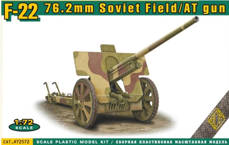 ACE 72572 F-22 Canon antichar soviétique de 76,2 mm, échelle 1/72