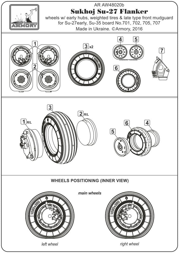 Armory Models AW48020b Sukhoj Su-27 Flanker wheels 1/48 – image 6