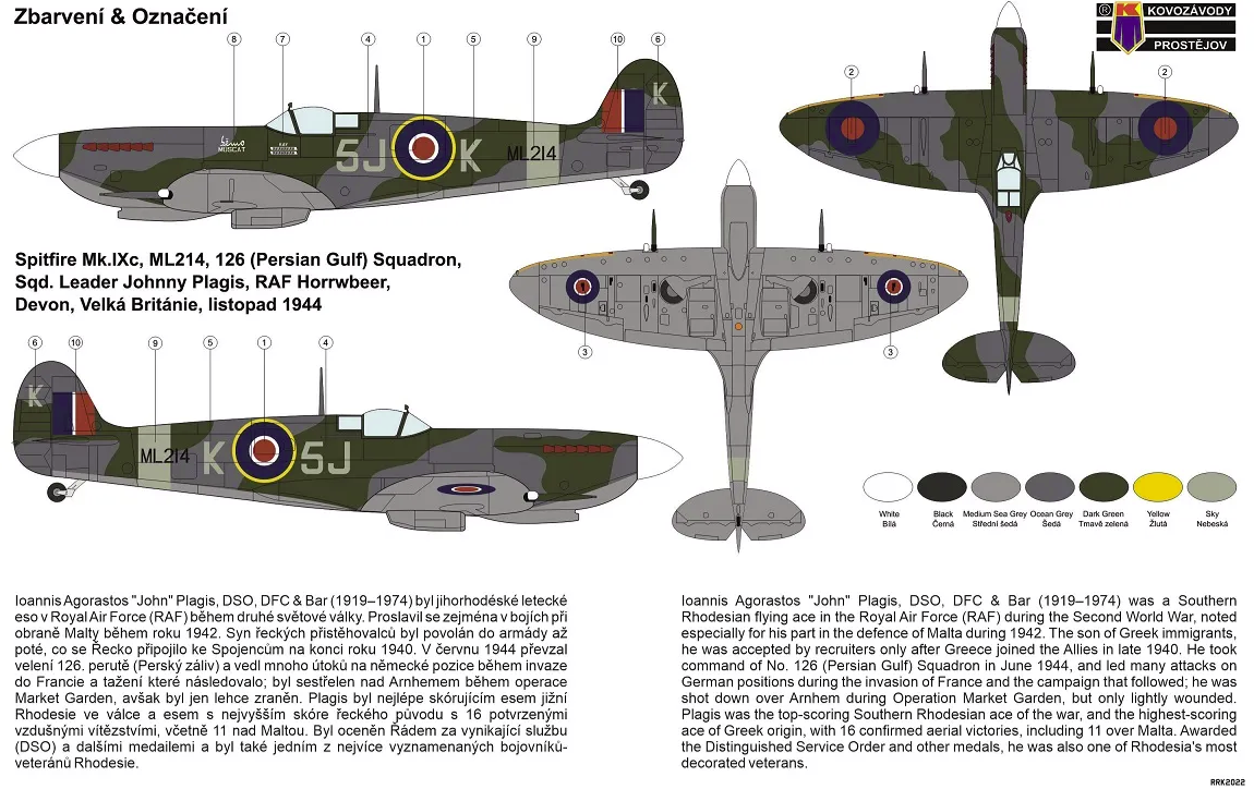 Kovozavody Prostejov CLK0006 Spitfire IXc Johnny Plagis 1/72 – zdjęcie 2