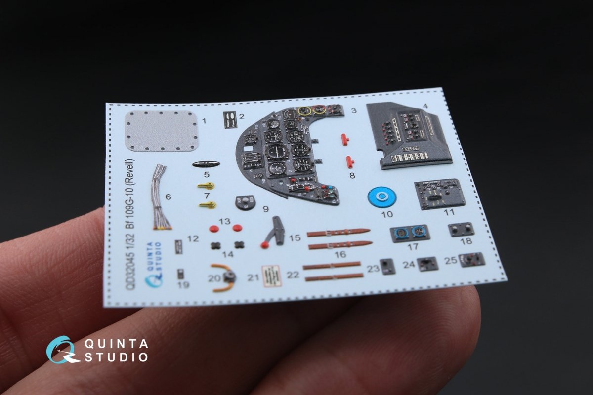 Quinta Studio QD32045 Bf 109G-10 3D-Printed &amp;amp; colored Interior on decal paper (for Revell kit) 1/32 – image 4
