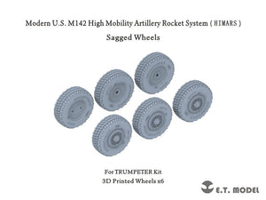 ET Model P35-127 Modern US M142 High Mobility Artillery Rocket System（HIMARS）Sagged Wheels for Trumpeter kit 1/35
