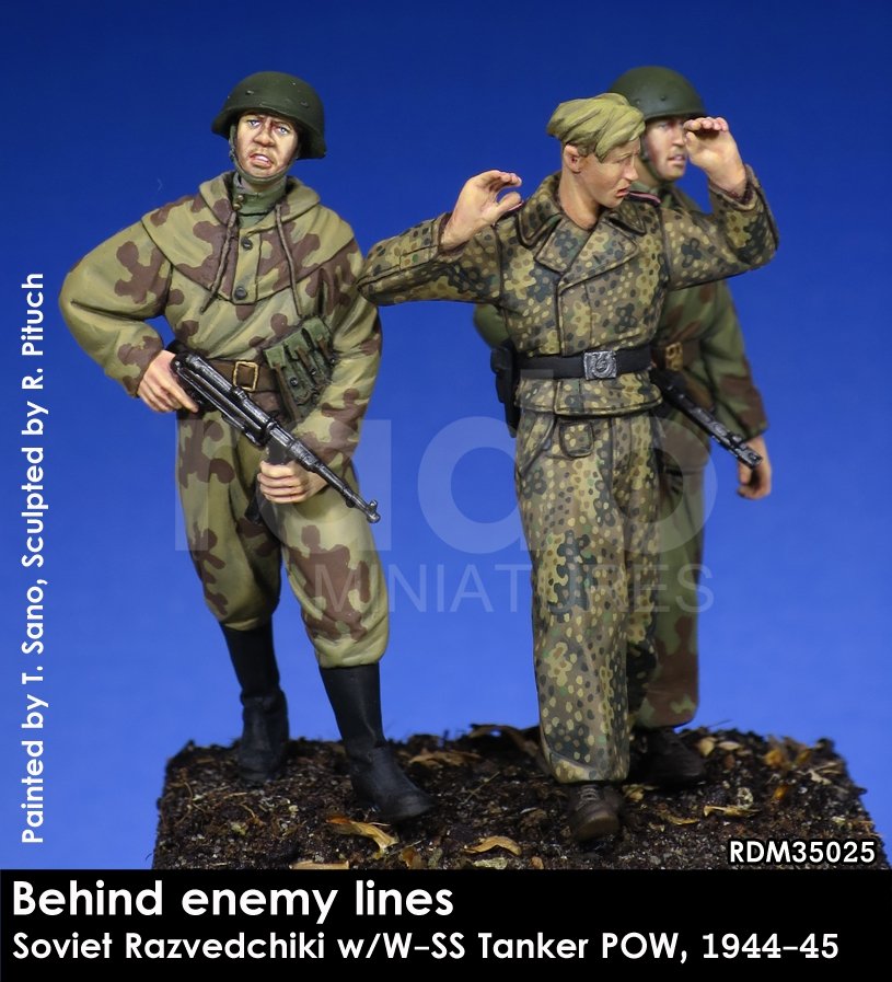 RADO Miniatures RDM35025 Soviet Razvedchiki w/W-SS tanker POW, (1944-45) 1/35 – obrázek 2