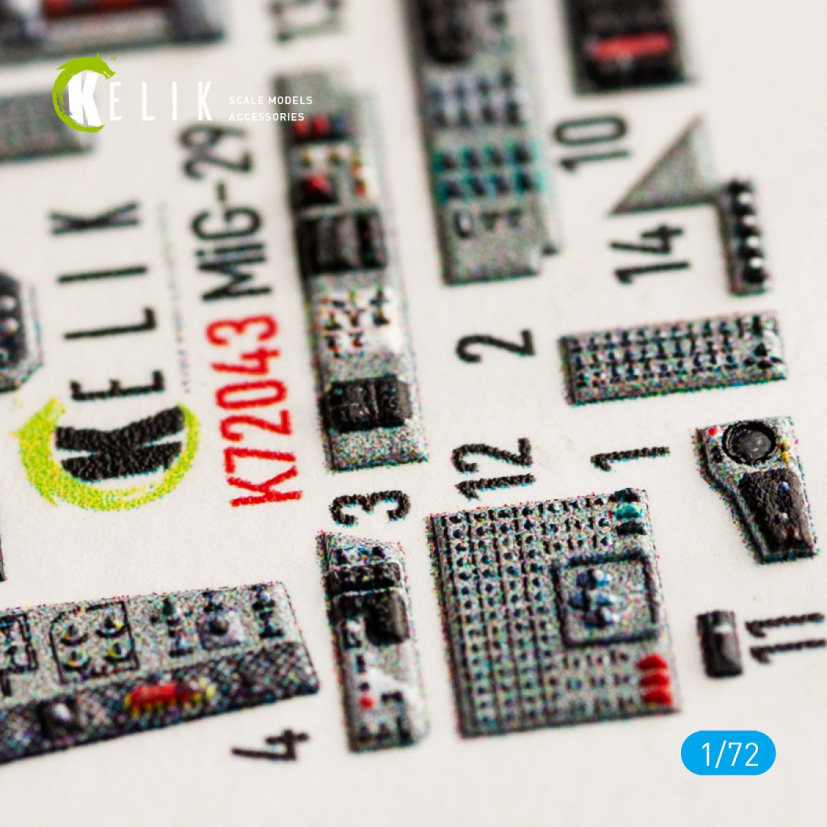 KELIK K72043 MIG-29 FULCRUM-A 9-12 INTERIOR 3D DECALS FOR GWH KIT 1/72 – obrázek 5