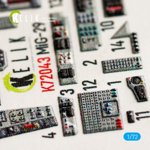 KELIK K72043 MIG-29 FULCRUM-A 9-12 INTERIOR 3D DECALS FOR GWH KIT 1/72 – obrázek 5
